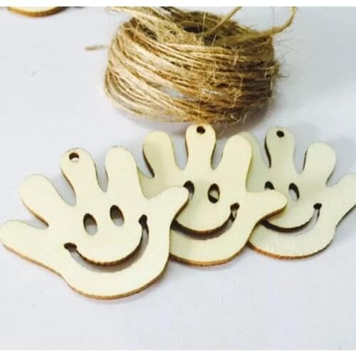 Wooden Baby Hand (8cm) Shape Ornaments Craft Decoration Gift Decoupage Unpainted Laser Cut