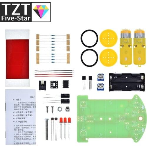 D2-1 DIY Kit Intelligent Tracking Line Smart Car Kit TT Motor Electronic DIY Kit Smart Patrol Automobile Parts DIY Electronic