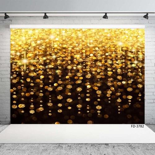 Photo Backgrounds Golden Gradient Flare Twinkle Glitter Customized Backdrop Photography Props for Children Baby Shower Photocall