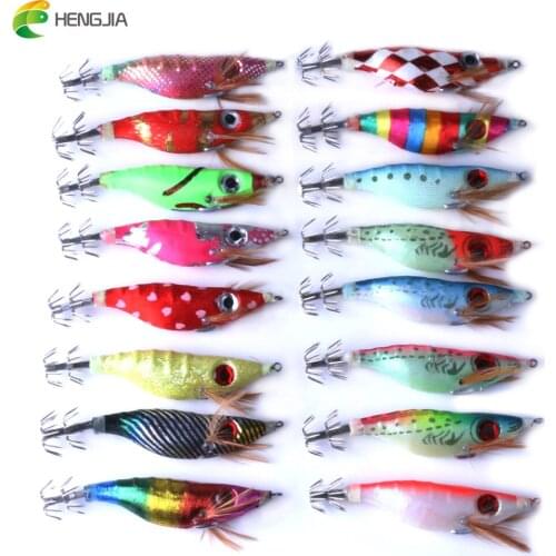 HENGJIA 1PC luminous shrimp lures big eye night noctilucent squid jig fishing baits pesca fishing tackles