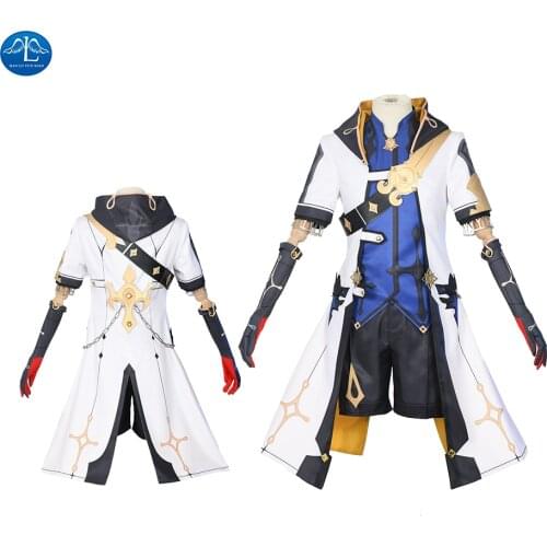 Game Genshin Impact Cosplay Albedo Cosplay Costume Men Genshin Impact Albedo Outfit Halloween Uniform Custom Made