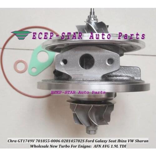 Free Ship Turbo Cartridge CHRA Core GT1749V 701855 701855-5006S For Ford Galaxy For SEAT Alhambra VW Sharan AFN AUY AVG 1.9L TDI