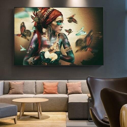 Beauty Model Butterfly Art Picture Modern Photos Creative Picture Living Room Decoration Canvas Painting Pictures Aesthetics