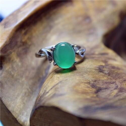 Liemjee Green Agate Inlaid Zircon Ring Personality Fashion Punk Party Jewelry For Women Feature Namour Charm Gift All Seasons