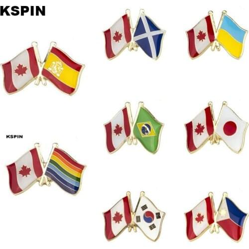 Canada Friendship Flag Metal Badges for Backpacks Badges Military Icon Cap/Hat Brooch Jewelry