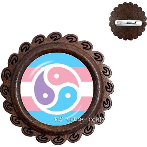 Fashion Wood Brooch For Women Men Gay Lesbian Pride With Rainbow Love Wins Same Sex Marriage Love Collars Pins Gift