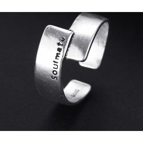 Trendy Vintage Irregular Antique Silver Plated Punk Hiphop Rock Style Resizable Rings for Women Girl & Man Retro Party Jewelry
