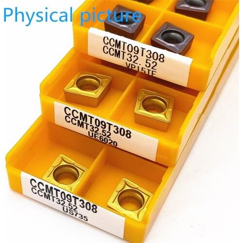 10PCS Carbide Insert CCMT09T308 CCMT32.51 VP15TF Inner Round Tool CCMT 09T308 UE6020 US735 Lathe tools Milling Cutter CNC Tool