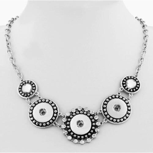 NEW round 3 snap button necklace XH001