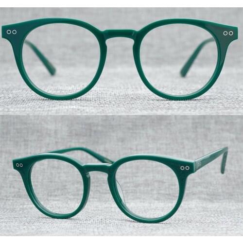 Handmade Acetate Clear Transparent Glasses Men Women Vintage Round Glasses Frame Optical Myopia Eyeglasses Frames Eyewear Oculos