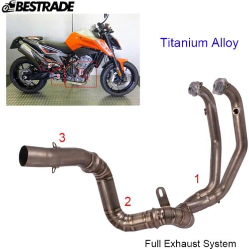 Front Midle Mid Link Pipe Motorcycle Exhaust Header Connect Link Tube Titanium Alloy Modified for DUKE 790 All Year