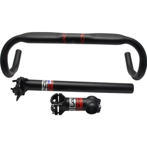 Road bicycle UD full alloy handlebar road bike parts 31.8*420mm matt gloss finish seatpost and stem per set