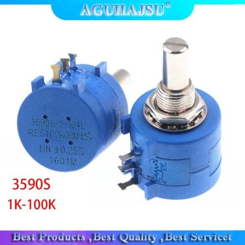 5pcs 3590S series potentiometer 500 1K 2K 5K 10K 20K 50K 100K ohm 3590S-2-103L 3590S 101 102 103 104 201 202 203 501 502 503