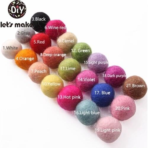 20PCS 2cm 100% Wool Felt Ball Colorful Wool Balls DIY Craft Mixed Colors For Kids Baby Room Decor Nursery Decoration Wool Balls