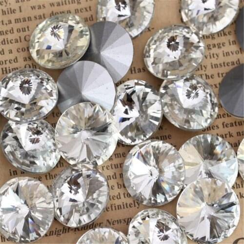 MHS.SUN Loose Satellite Pointback Rhinestones DIY Crystal Clear Round Crystal Stones For Wedding Garment Hand Crafts Decoration
