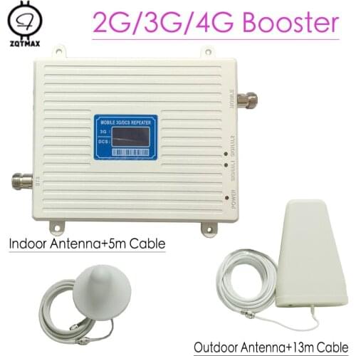 ZQTMAX gsm 2g 3g 4g amplifier signal booster dcs 1800 UMTS 2100 smartphone data repeater with antenna accessories