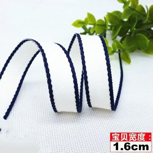 High quality width15mm Deep blue white Stripes Grosgrain gift wrap ribbon decoration accessories DIY Craft Supplies long 1meter