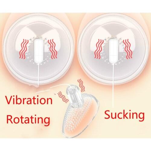 Women Breast Rotate Stimulation Breast Pump Bra Massager Breast Enlargement Vibrator Sex Toys for Women Licking Nipple Sucker