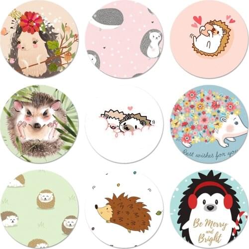 58mm Hedgehog Cute in Animal Art Icons Pins Badge Decoration Brooches Metal Badges For Clothes Backpack Decoration