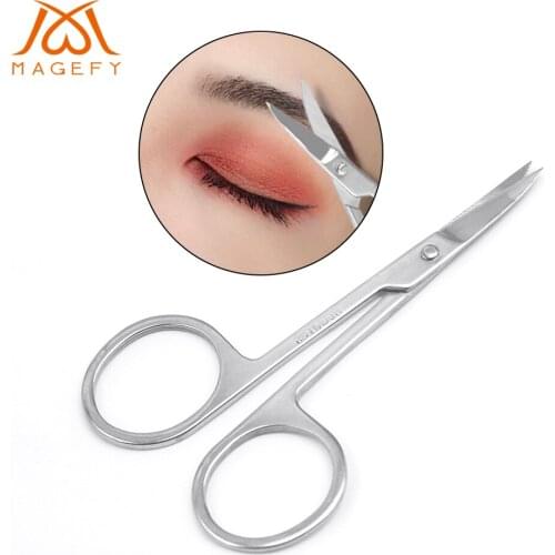 1PCS Fashion Stainless Steel Nose Hair Scissors Beard Eyebrow Facial Hairs False Eyelashes Trimmer Scissors Sharp