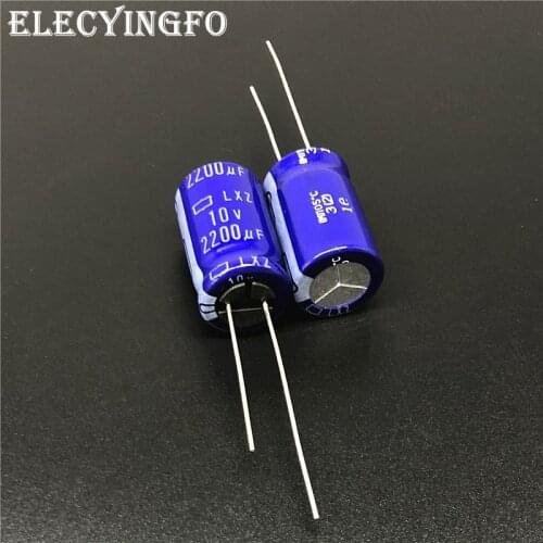 10pcs 2200uF 10V2200uf NIPPON NCC LXZ Series 12.5x20mm Ultra Low Impedance 10V2200uF Aluminum Electrolytic Capacitors