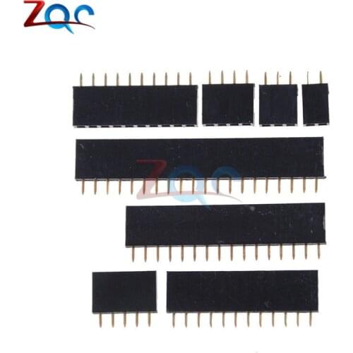 10pcs Single row female 2.54mm Pitch PCB Female Pin Header Connector Straight Single Row 2/3/4/5/6/8/10/12/14/15/16/20/40Pin