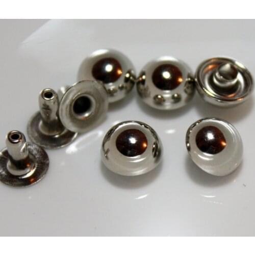 1000pcs 1/4 inch (7mm) Silver Round mushroom Snap RIVET BUTTONS Punk Button Bag Cloth Accessories DIY