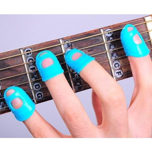 15Pcs Guitar Silicone Fingertip Protector Gel Finger Guards Guitarra Strings Fingerguards Thumb Sewing Finger Nail Protect Cover