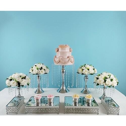 3pcs-18pcs Cake Stand Set Gold Acrylic plate Cupcake Beautiful Tray Dessert Display Decoration Tools