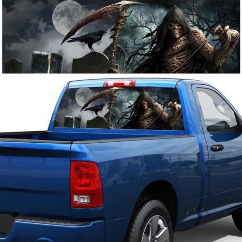 SUV Pickup Truck 3D Rear Windshield Poster One-way Vision OEM Decal F150 Rear Window Glass Modification Sticker Raptor Smooth
