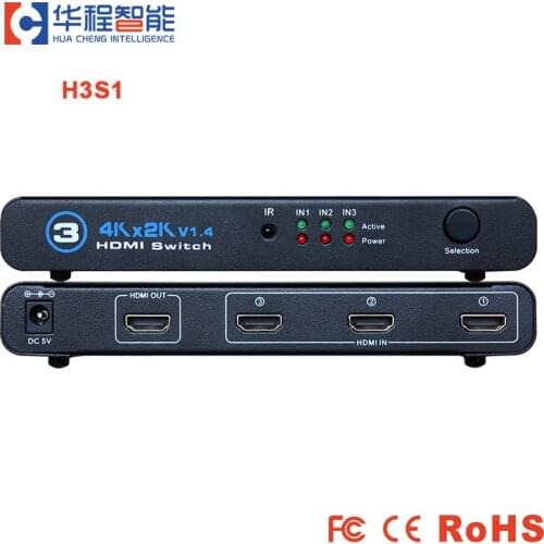 4 Port Hdmi Switch 1080P HDMI Switcher 3x1 3 In 1 Out 4K Video Switcher Box With Hub IR Remote Controller