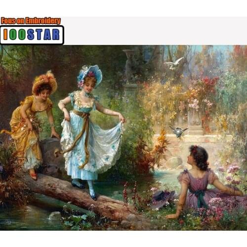 5D DIY Diamond Paintings Digital Paintings Diamond Embroidered Three Sisters Flowers Cross Stitch Kit Inlaid Diamond Mural