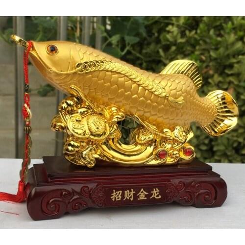 Good luck FENG SHUI decorative statue 2021 HOME OFFICE company SHOP TOP Efficacious Talisman Money Drawing Arowana Golden Fish