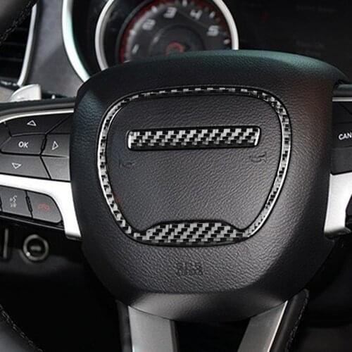 Steering Wheel Decoration Ring For Charger 2015-2021 Carbon Fiber Steering Wheel Cover Car Sticker Steering Wheel Interior Trims