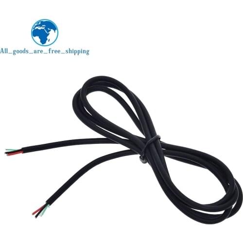 4core 3A Fast Charge Electric Cable Shielding Charging Cable 1Meter TPE Data Cable OD 3.3mm Black Line for Iphone/ Android DIY
