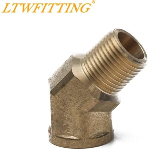 LTWFITTING Brass Pipe 45 Deg 1/2" NPT Street Elbow Forged Fitting Fuel Air Boat