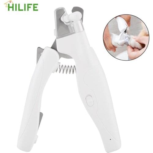 Pets Supplies With LED Light USB Charging Dogs Cats Claw Nail Clippers Stainless Steel Professional Pet Nail Trimmer Trapper