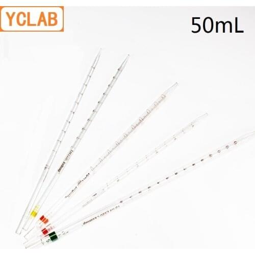 YCLAB 50mL Measuring Pipettes Glass Class A with Graduation Laboratory Chemistry Equipment