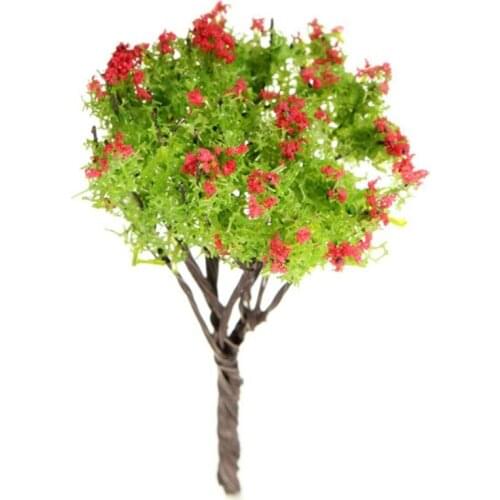 Safflower leaf tree Miniature Dollhouse Pots Decor Moss Bonsai Mini Landscape DIY Craft Garden Ornament