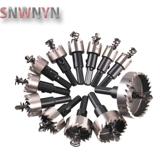 12PCS HSS Drill Bit 15-50mm Hole Saw Set Carbide Tipped Wood Metal Core Drill Bit Hole Saw Cutter Kit Hand Tool