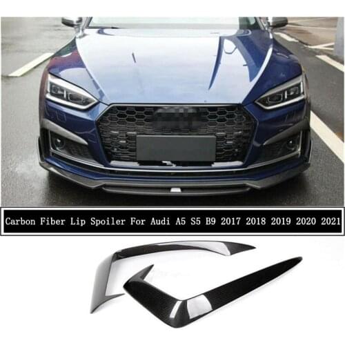 For Audi A5 S5 B9 2017 2018 2019 2020 2021 Carbon Fiber Front Grille Lip Spoiler Bumper Diffuser High Quality Auto Accessories