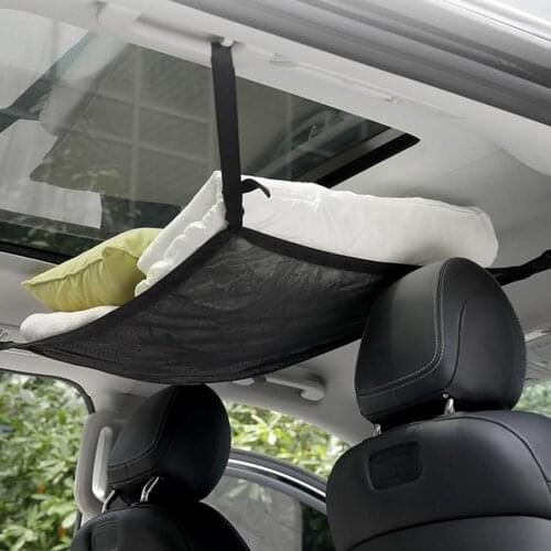Portable Car Ceiling Storage Net Pocket Roof Interior Cargo Net Bag Car Trunk Storage Pouch Sundries Storage Organizer