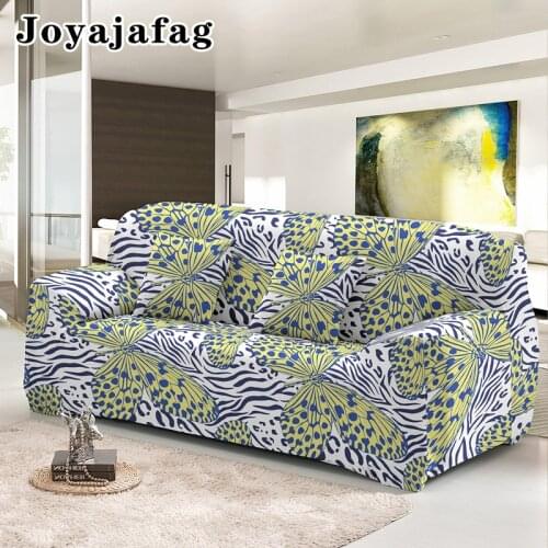 Butterfly Printing Psychedelic Elastic Sofa Cover For Living Room All-Inclusive L Shape Stretch Couch Covering 1/2/3/4 Seaters