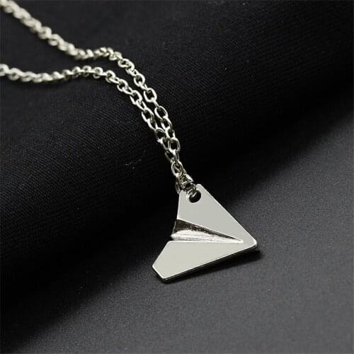 RONGQING 12Pcs/lot Wholesale Cute Origamic Plane Pendant Chain Necklace for Women and Child Fashion Collares Mujer