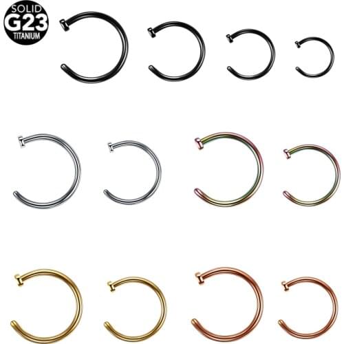 1PC G23 Titanium18G 20G Nose Piercing Nariz C Clip lip Piercings Nose Earrings Hoop Piercings Nose Studs Nostril Piercings