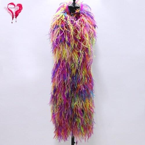 Colres feather Fluffy Ostrich Feather Boa Feather Shawl Wedding Party Decorative Accessory 2 meters/10Ply