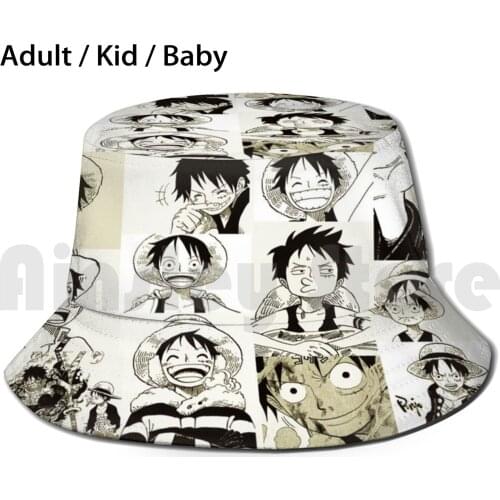 Luffy Sun Hat Foldable UV Protection Anime Manga One Piece Panel Wano Wano Kuni Luffy Mugiwara Straw Hat Strawhat