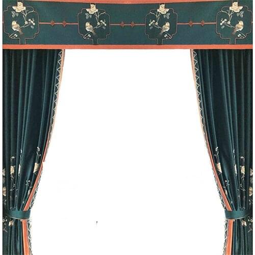 New Chinese Style High Precision Flowers and Birds Embroidery Curtains for Living Dining Room Bedroom