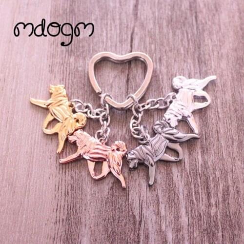 Cute Alaskan Malamute Dog Animal Gold Silver Plated Metal Pendant Keychain For Bag Car Women Men Girls Boys Funny K113