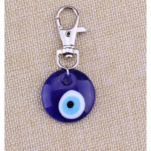 Vintage Silver Charms Glass Kabbalah Demon Eye Keychain For Keys Bag Key Ring Handbag Couple Key Chain Gift Mixed style HOT M12